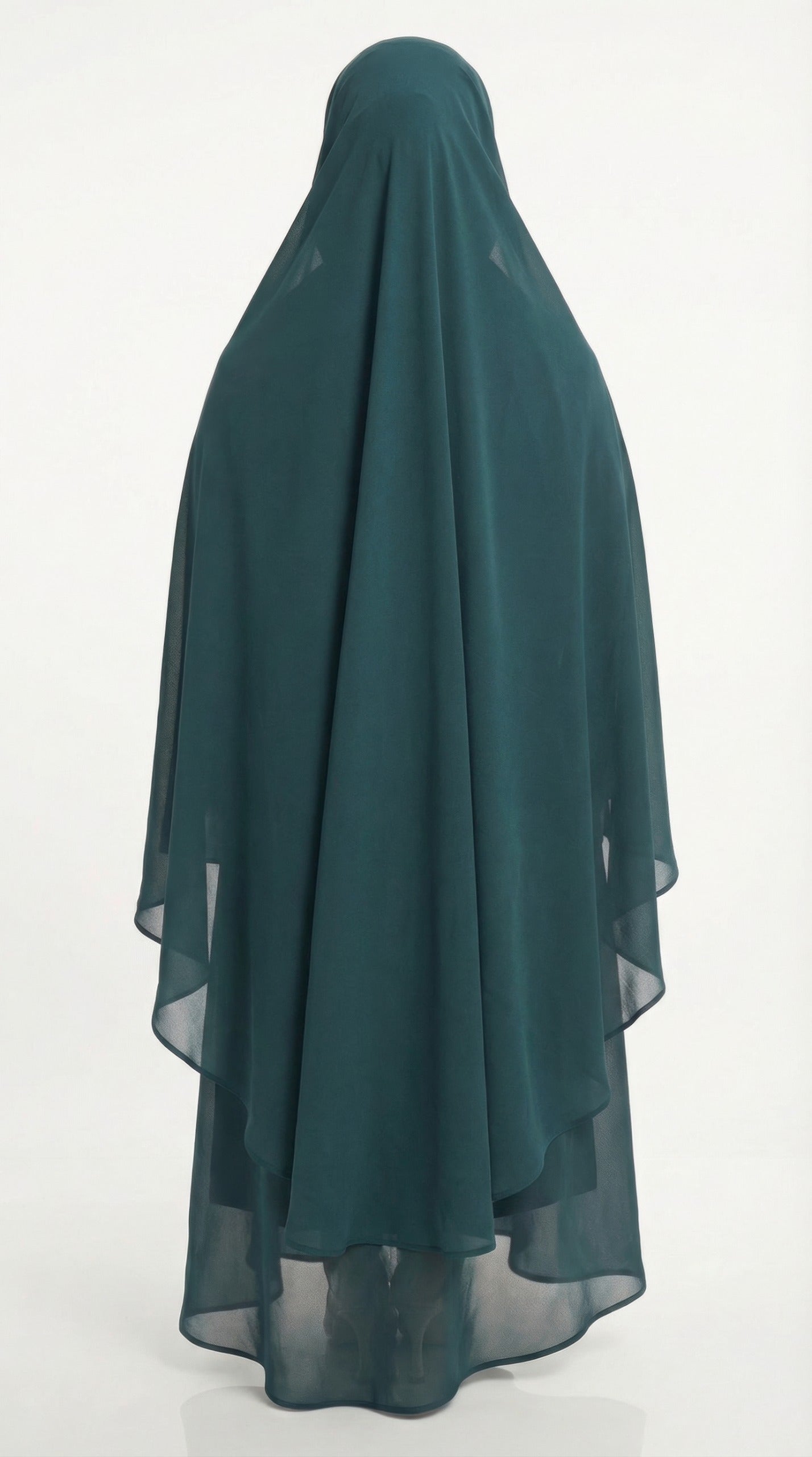 Long Chiffon Khimar- Emerald Green