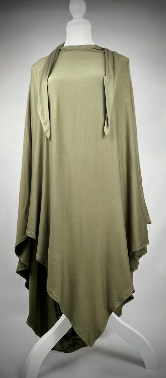 Cotton Jersey Khimar- Khaki