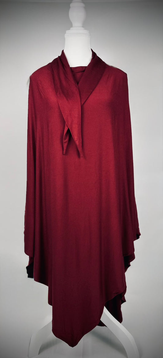 Cotton Jersey Khimar- Maroon